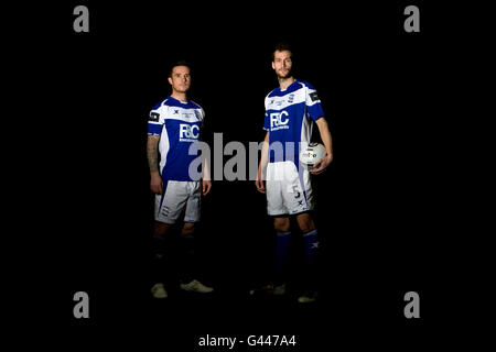 Fußball - Carling Cup Final Preview - Birmingham City Photocall. Barry Ferguson und Roger Johnson von Birmingham City (r) Stockfoto