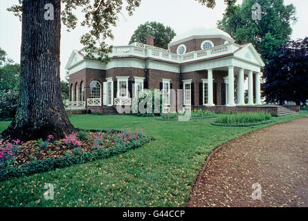 Monticello, Jeffersons Wohnhaus und Plantage, in der Nähe von Charlottesville, Virginia, USA Stockfoto