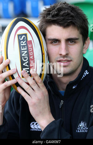 Peter Murchie von Glasgow Warriors während der Teamankündigung in Scotstoun, Glasgow. Stockfoto