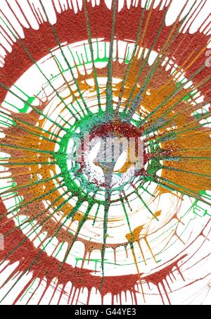 Farbenfrohe moderne Gegenwartskunst Acryl Blob Zeichenstil von Jackson Pollock Stockfoto