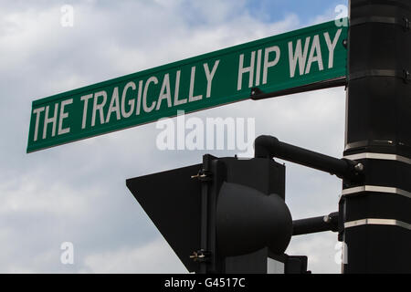 Der Tragically Hip Weg vor Rogers K-Rock Centre in Kingston, Ontario, am 25. Mai 2016. Stockfoto