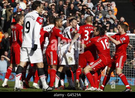 Fußball - Barclays Premier League - Liverpool gegen Manchester United – Anfield Road Stockfoto