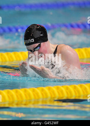 Hannah Miley auf dem Weg zum Sieg der Womens 200m im während der British Gas Swimming Championships im Manchester Aquatic Centre, Manchester. Stockfoto