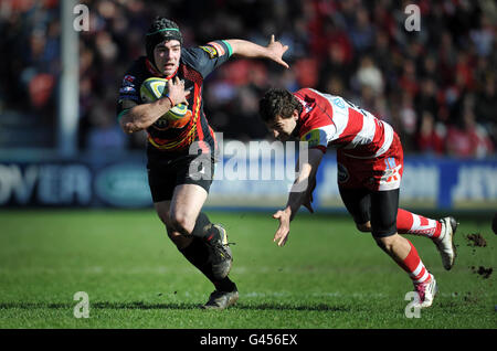 Rugby Union - LV= Cup - Halbfinale - Gloucester gegen Newport Gwent Dragons - Kingsholm. Adam Hughes von Newport-Gwent Dragons während des LV= Cup Halbfinalmatches in Kingsholm, Gloucester. Stockfoto