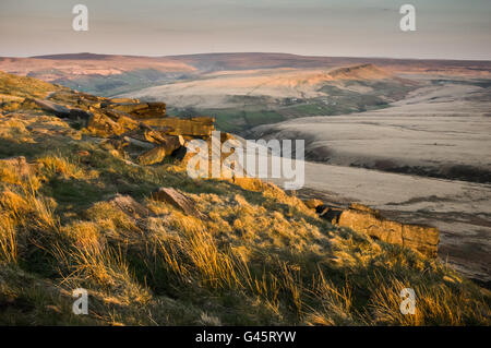 Marsden Moor und Pule Hill, Lancashire-Yorkshire Grenze, UK Stockfoto