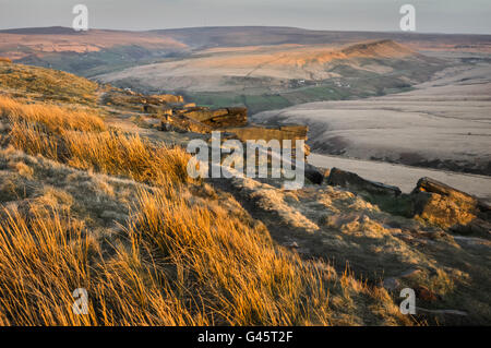 Marsden Moor und Pule Hill, Lancashire-Yorkshire Grenze, UK Stockfoto