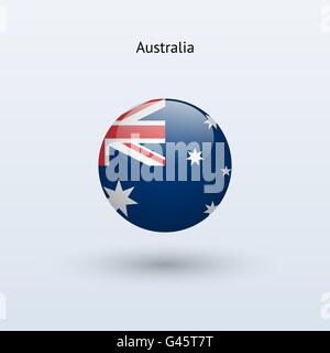 Australien runden Flagge. Vektor-Illustration. Stock Vektor