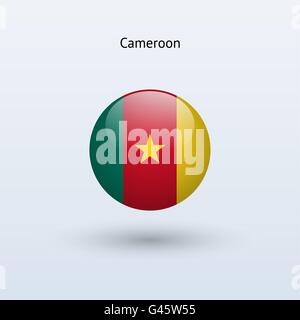 Kamerun runden Flagge. Vektor-Illustration. Stock Vektor