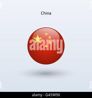 China runden Flagge. Vektor-Illustration. Stock Vektor