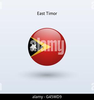 Ost-Timor runden Flagge. Vektor-Illustration. Stock Vektor