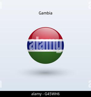 Gambia runden Flagge. Vektor-Illustration. Stock Vektor