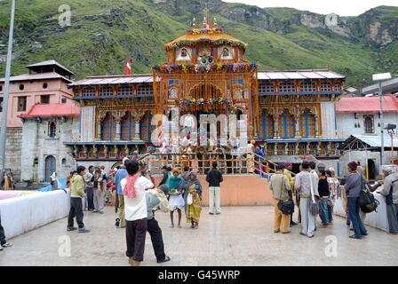 Badrinath, eines der Heiligen Wallfahrtsort für die Hindus, Uttarakhand, Indien Stockfoto