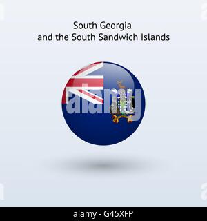 Südgeorgien und Sandwichinseln runden Flagge. Stock Vektor