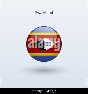 Swasiland runden Flagge. Vektor-Illustration. Stock Vektor