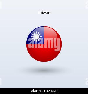 Taiwan runden Flagge. Vektor-Illustration. Stock Vektor