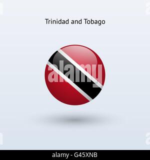 Trinidad und Tobago runden Flagge. Stock Vektor