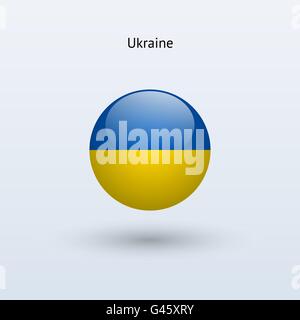 Ukraine runden Flagge. Vektor-Illustration. Stock Vektor