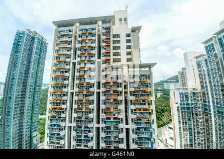 Highrise Gehäuse dominiert Hong Kong begrenzt Landmasse von 1.104 km mit einer Bevölkerung von mehr als 7 Millionen. Stockfoto