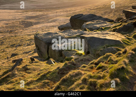 Felsen, Marsden Moor Lancashire Yorkshire Grenze, UK Stockfoto