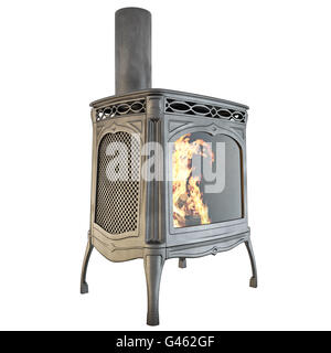 Modernen Stil Kamin 3d Grafik Stockfoto