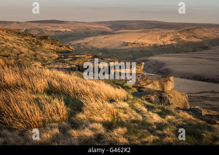 Marsden Moor und Pule Hill, Lancashire-Yorkshire Grenze, UK Stockfoto