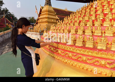 Wat Chomkao Manilat Tempel in Huay Xai, Hauptstadt der Provinz Bokeo Laos Stockfoto
