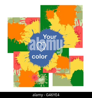 Satz von Karten mit Farbe Flecken. Stockfoto