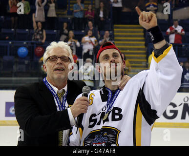 Nottingham Panthers General Manager Gary Moran (links) und Marc Levers Stockfoto