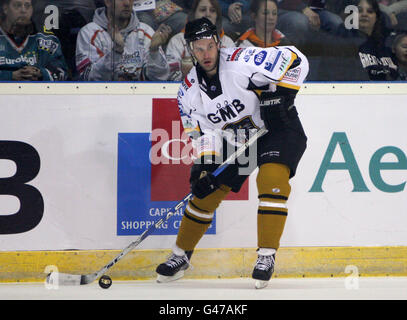 Eishockey - Elite Ice Hockey League - 2011 Play Offs - Finale - Cardiff Devils gegen Nottingham Panthers - Capital FM Arena. Jeff Heerema, Nottingham Panthers Stockfoto