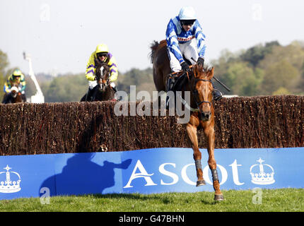 Bedarra Boy, geritten von Aidan Coleman geht auf den Reading Post Handicap Steeplechase während Countryside Alliance Raceday auf Ascot Racecourse, Berkshire zu gewinnen. Stockfoto