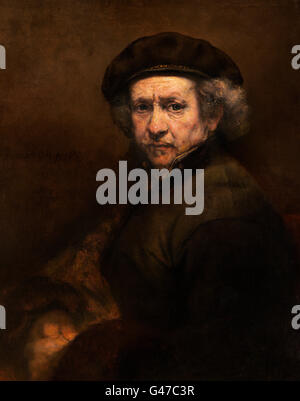 Rembrandt. Self Portrait im Alter von 53 von Rembrandt van Rijn (1606-1669), Öl auf Leinwand, c.1659 Stockfoto