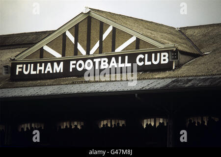 Fußball - League Division Two - Fulham - Craven Cottage. Stevenage Road Stand im Craven Cottage, Heimstadion von Fulham Stockfoto