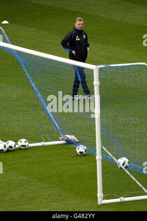 Fußball – Everton FC Open Training Session – Goodison Park. Evertons Manager David Moyes Stockfoto