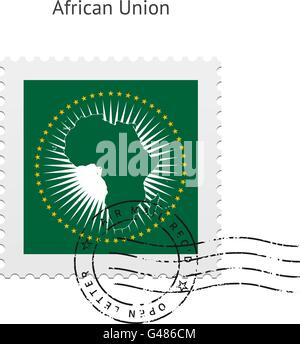 Afrikanischer Anschluß-Markierungsfahne Briefmarke. Stock Vektor
