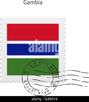 Gambia-Flagge-Briefmarke. Stock Vektor