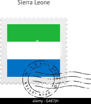 Sierra Leone-Flagge-Briefmarke. Stock Vektor