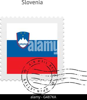 Slowenien-Flagge-Briefmarke. Stock Vektor