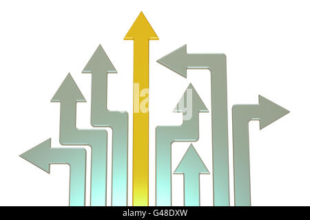 Strategie und Richtung Geschäftskonzept, 3D-Rendering isolierten auf weißen Hintergrund Stockfoto