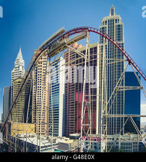 Das New York, New York Hotel and Casino in Las Vegas, Vereinigte Staaten von Amerika. Stockfoto