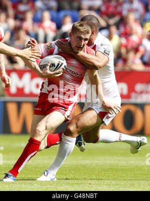 Rugby League - engage Super League - Wigan Warriors V St Helens - DW-Stadion Stockfoto