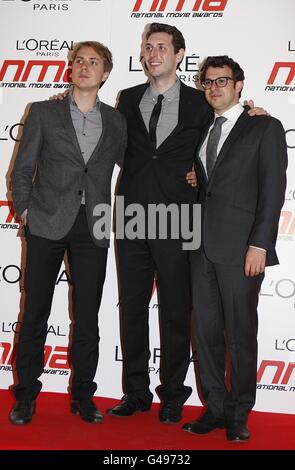 Joe Thomas, Blake Harrison und Simon Bird bei den National Movie Awards 2011 in der Wembley Arena, London Stockfoto