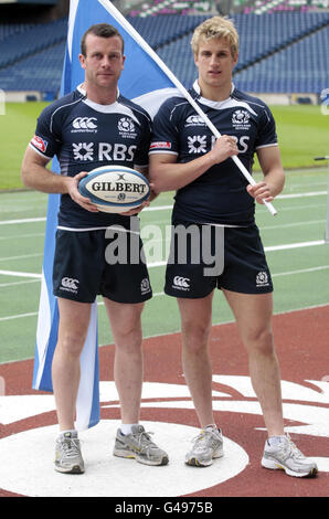 Rugby-Union - Schottland 7 Kader Ankündigung und Trainingseinheit - Murrayfield Stadion Stockfoto