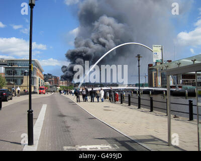 Feuer in Newcastle Stockfoto