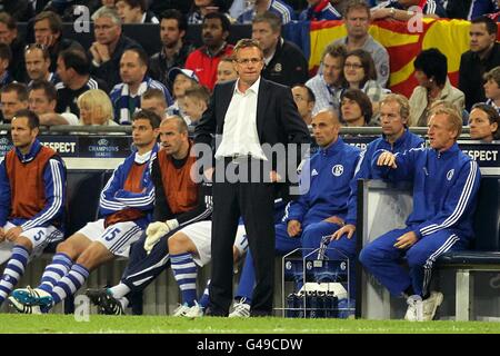 Fußball - UEFA Champions League - Semi Final - Hinspiel - FC Schalke 04 gegen Manchester United – Veltins-Arena Stockfoto