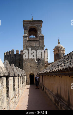 Turm Torre De La Vela, Alcazar de Los Reyes Cristianos, Alcázar Viejo, Córdoba, Andalusien, Spanien, Europa Stockfoto