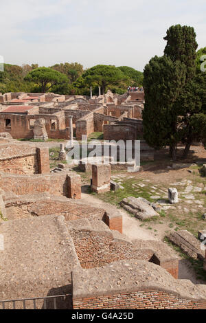 Horrea di Ortensio, Ruinen der alten römischen Hafen Stadt von Ostia, Italien, Europa Stockfoto