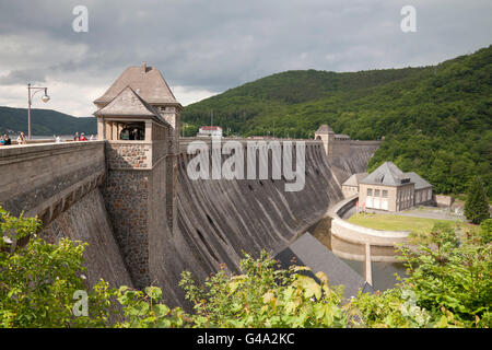 Staumauer am Edersee Vorratsbehälter Waldecker Land/Region, Edertal, Hessen, PublicGround Stockfoto