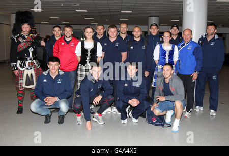 Rugby-Union - Emirates Airline Edinburgh Sevens Teams kommen - Edinburgh Airport Stockfoto