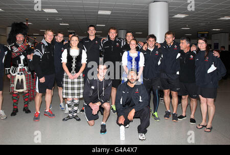 Rugby-Union - Emirates Airline Edinburgh Sevens Teams kommen - Edinburgh Airport Stockfoto