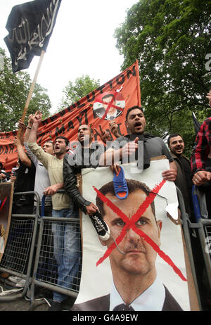 Demonstration, Aufstände in der muslimischen Welt zu unterstützen Stockfoto